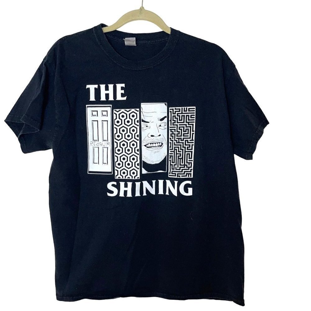 Gildan The Shining Mens T Shirt Black Size Large Vintage White Jack Nicholson